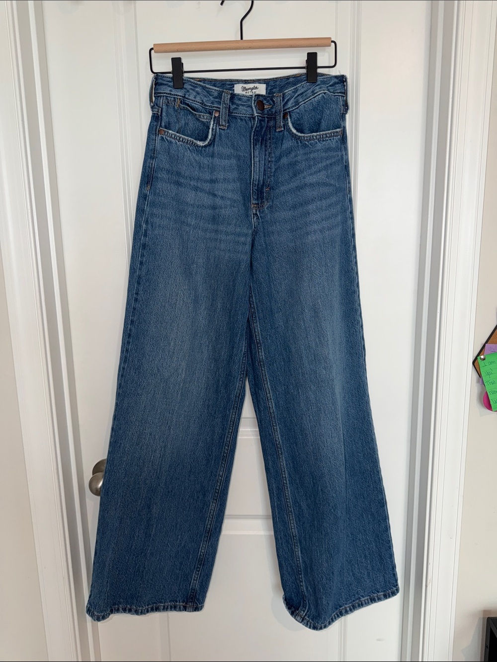 Wrangler Wide-Leg High-Rise Jeans in Blue Denim